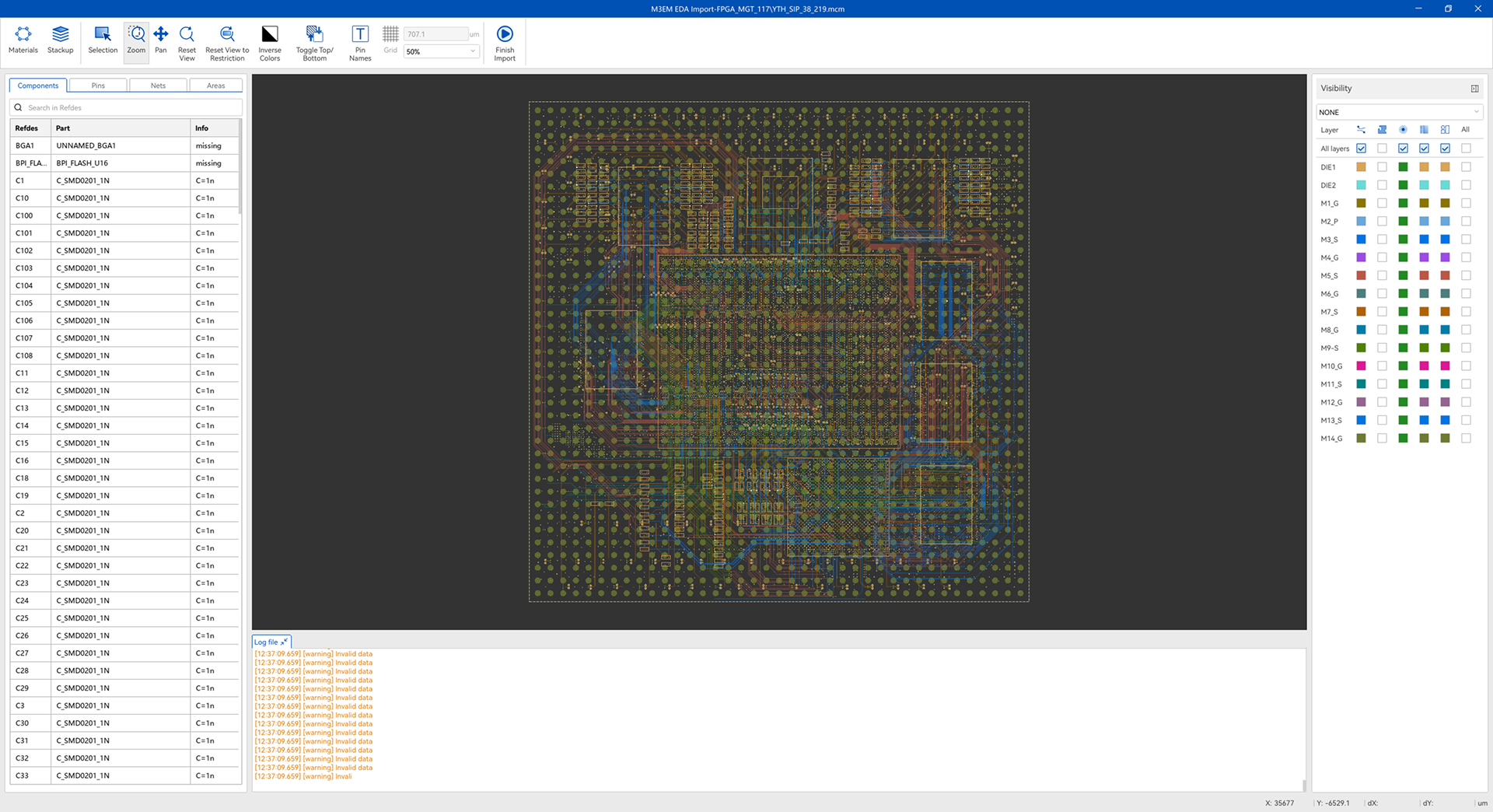 M3EM EDA导入界面